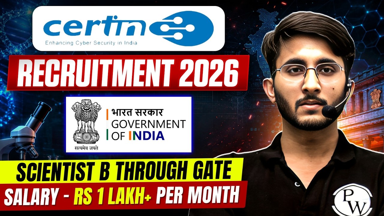 CERT-In Recruitment 2026 | Scientist B Through GATE | Salary, Eligibility |  | Full Details