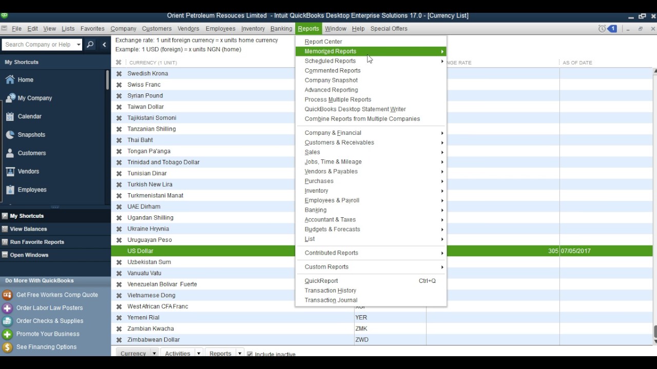 Multiple Currencies Transactions In QuickBooks Desktop