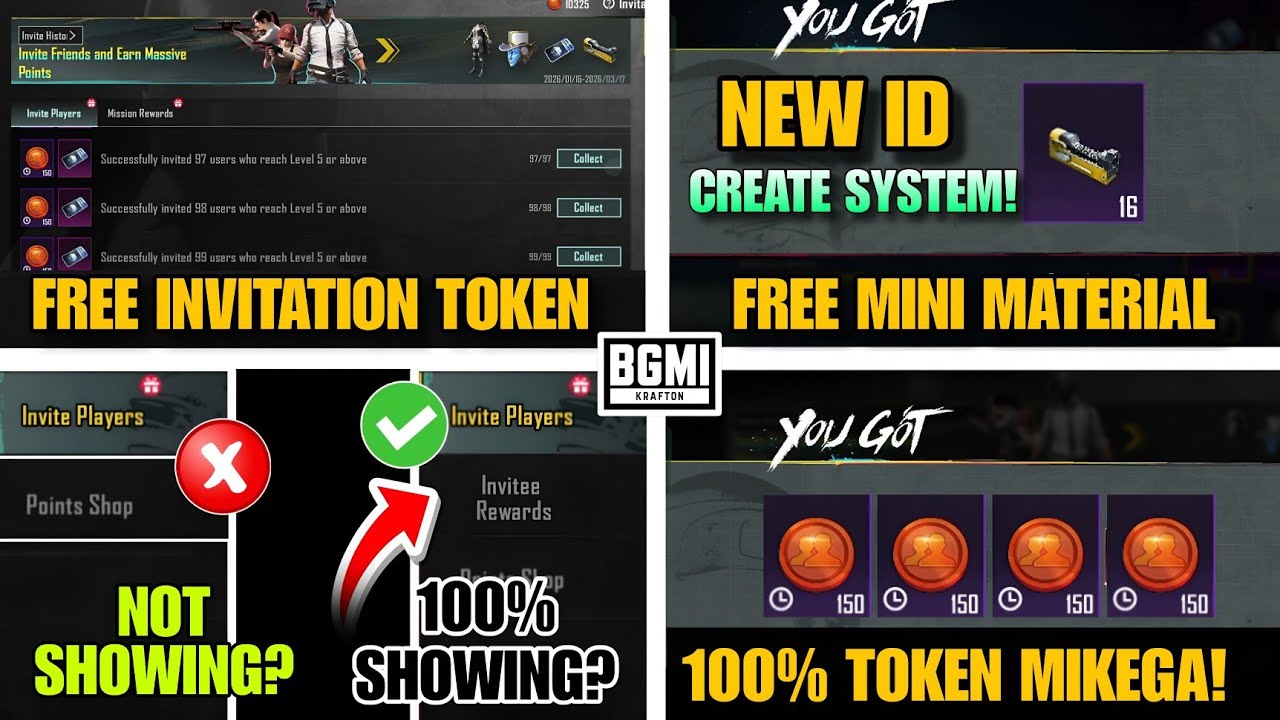 😍 Get Free 7+ Mini Materials | BGMI Invitation Event New Secret Trick To Get Free Invitation Token 🔥