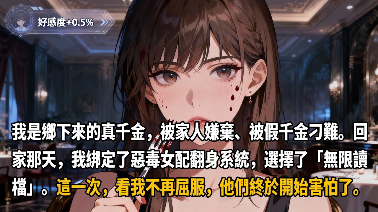我是鄉下來的真千金，回家那天，我綁定了惡毒女配翻身系統，選擇了「無限讀檔」。這一次，看我不再屈服，他們終於開始害怕了。