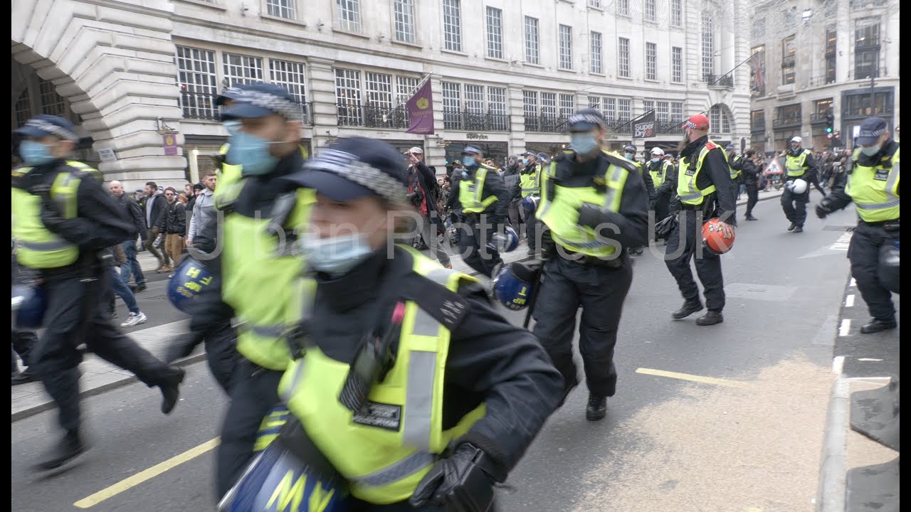 Clashes take place at anti-lockdown protest in Central London