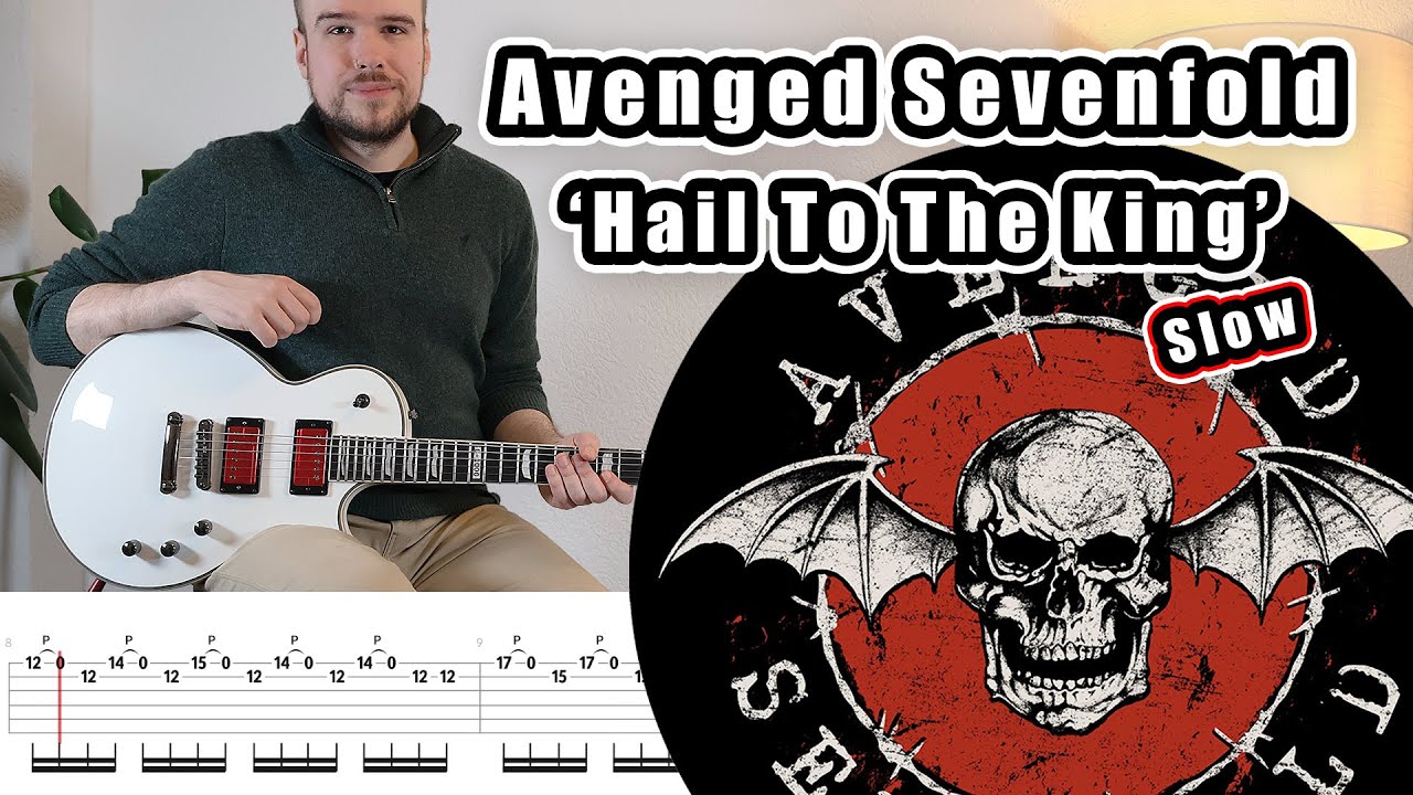 Avenged Sevenfold - Hail To The King (SLOW Guitar Tutorial + Tabs)