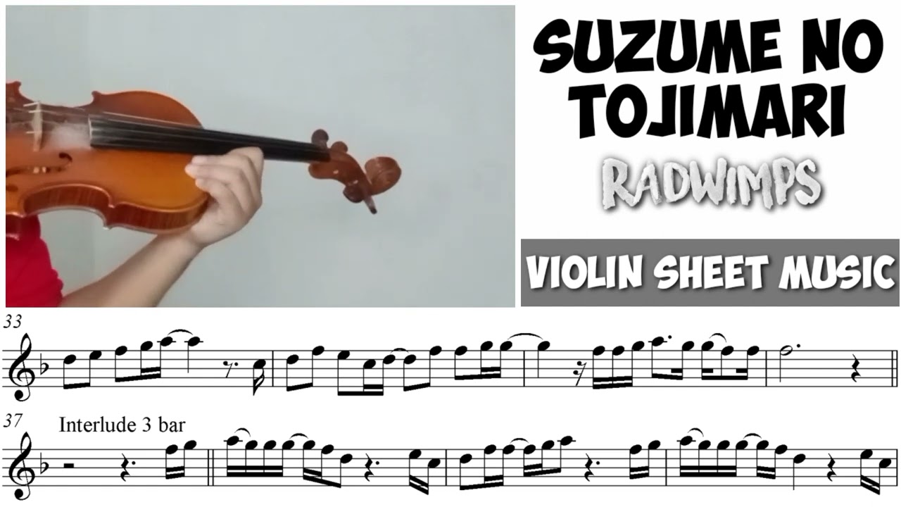 Suzume no Tojimari - Radwimps || Violin Sheet Music