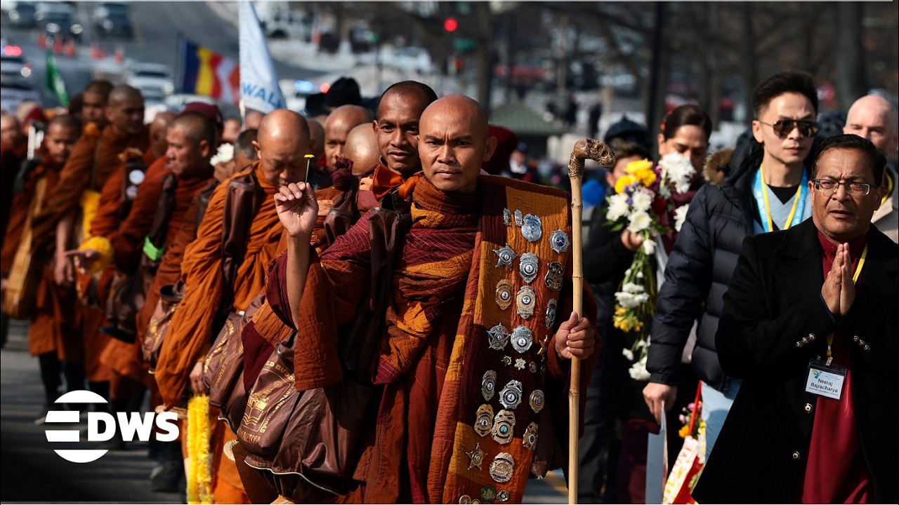 WATCH: Buddhist Monks Arrive at Peace Monument in Washington, D.C. | Historic Walk for Peace | AQ15