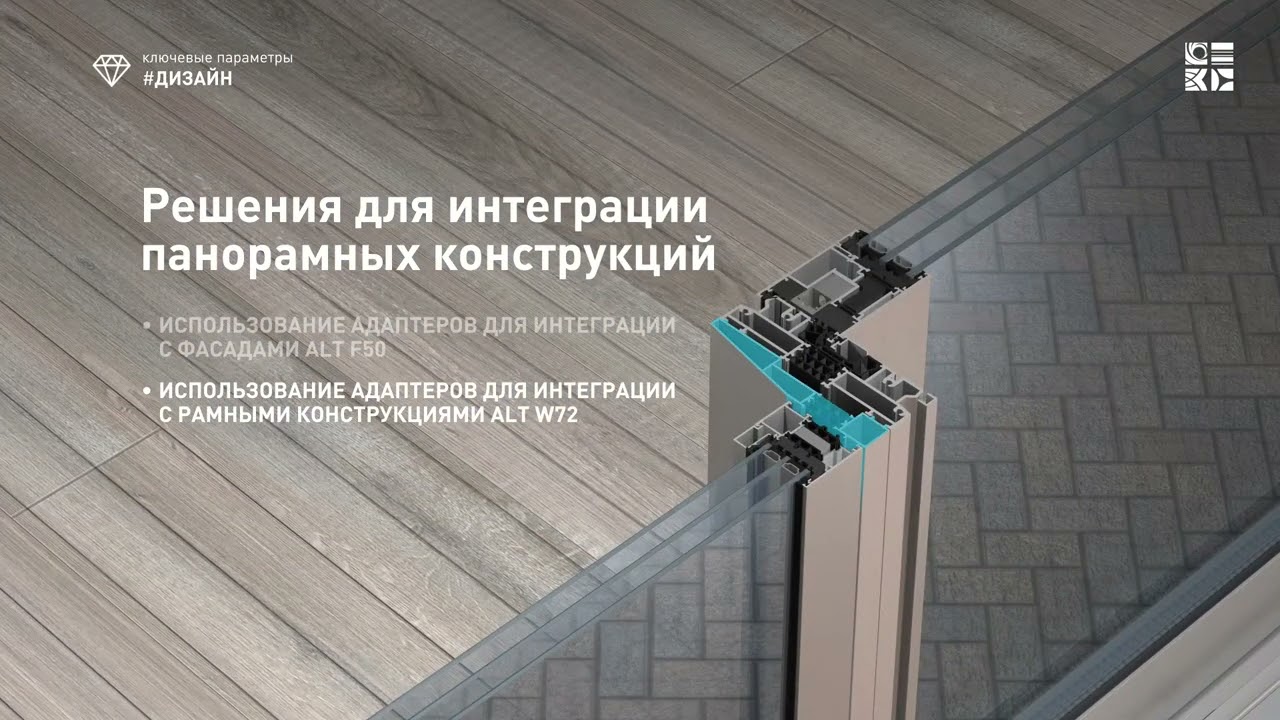 ПАНОРАМНЫЕ РАЗДВИЖНЫЕ ДВЕРИ ALT SL160 (ролик от нашего партнера ALUTECH)