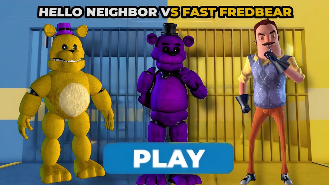 HELLO NEIGHBOR VS FAST FREDBEAR PRISON RUN! (OBBY) - Shadow Freddy Escapes! | Goat Gaming