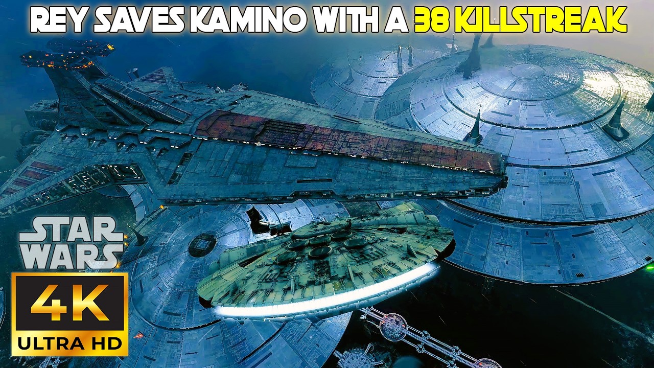 Battlefront 2 in 2024: Rey Protects Kamino with a 38 Killstreak - Starfighter Assault [PC 4K]