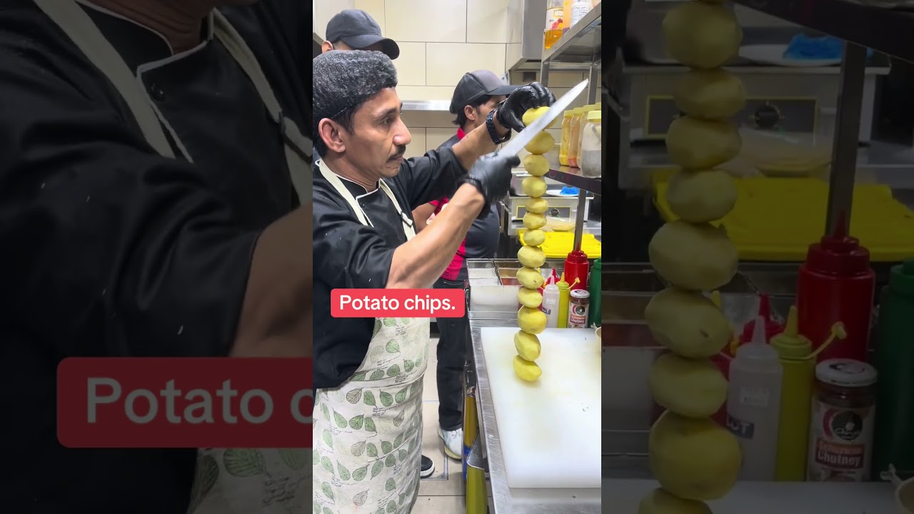 Potato chips cutting 