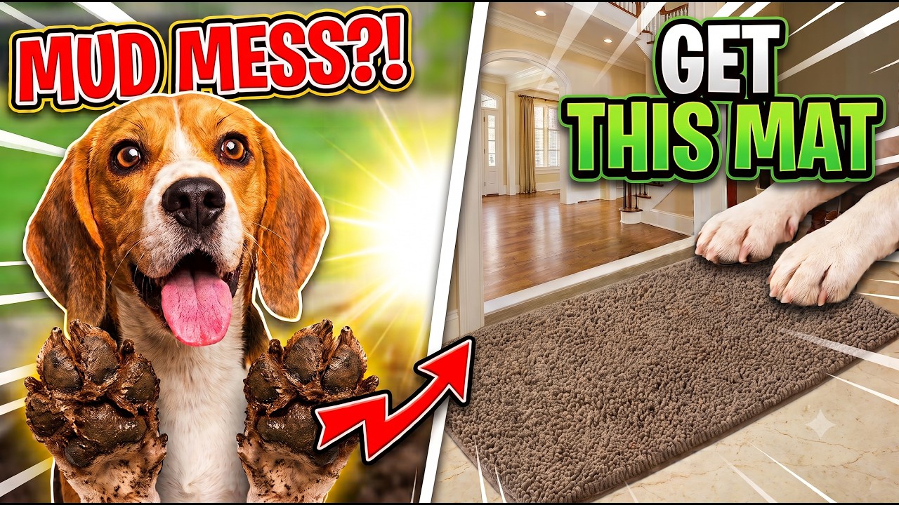Absorbent Outdoor Doormat Washable Muddy Door Mats for Dogs Non Slip Indoor Doormat Dog Mat for Mud