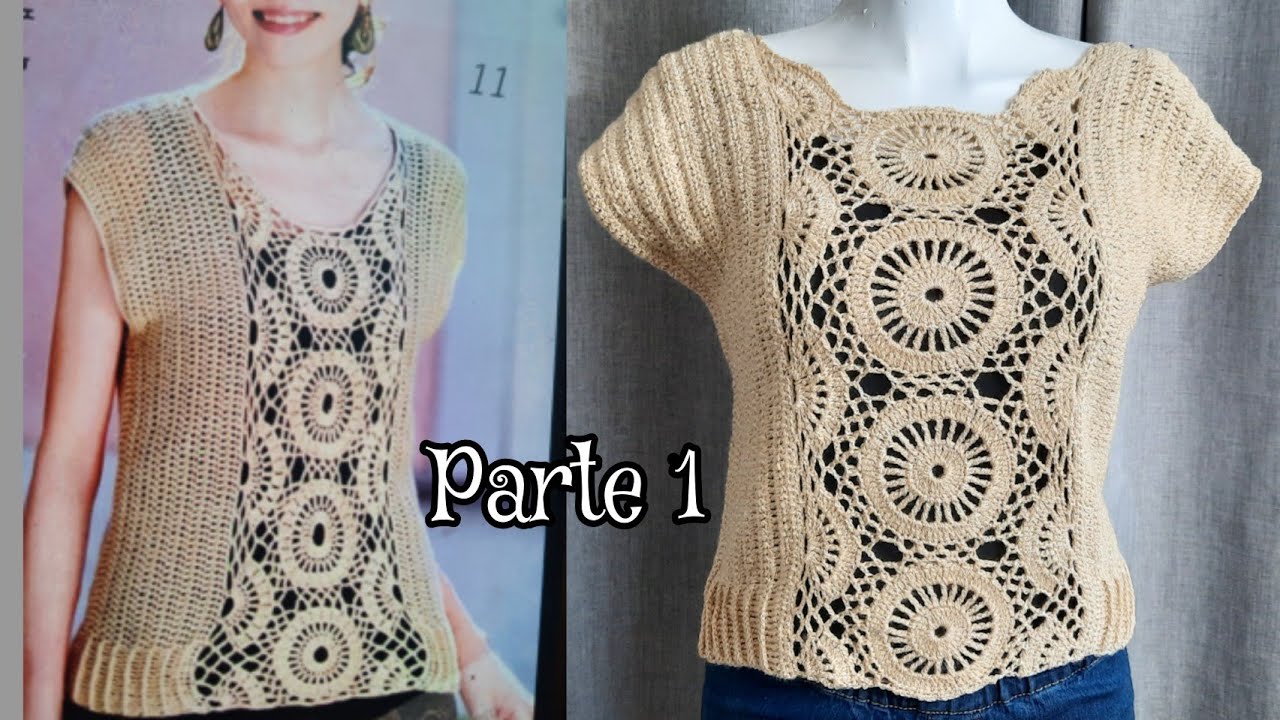 BLUSA a CROCHET muy facil/parte 1 #blusasnorma #tutorialcrochet #blusascrochet