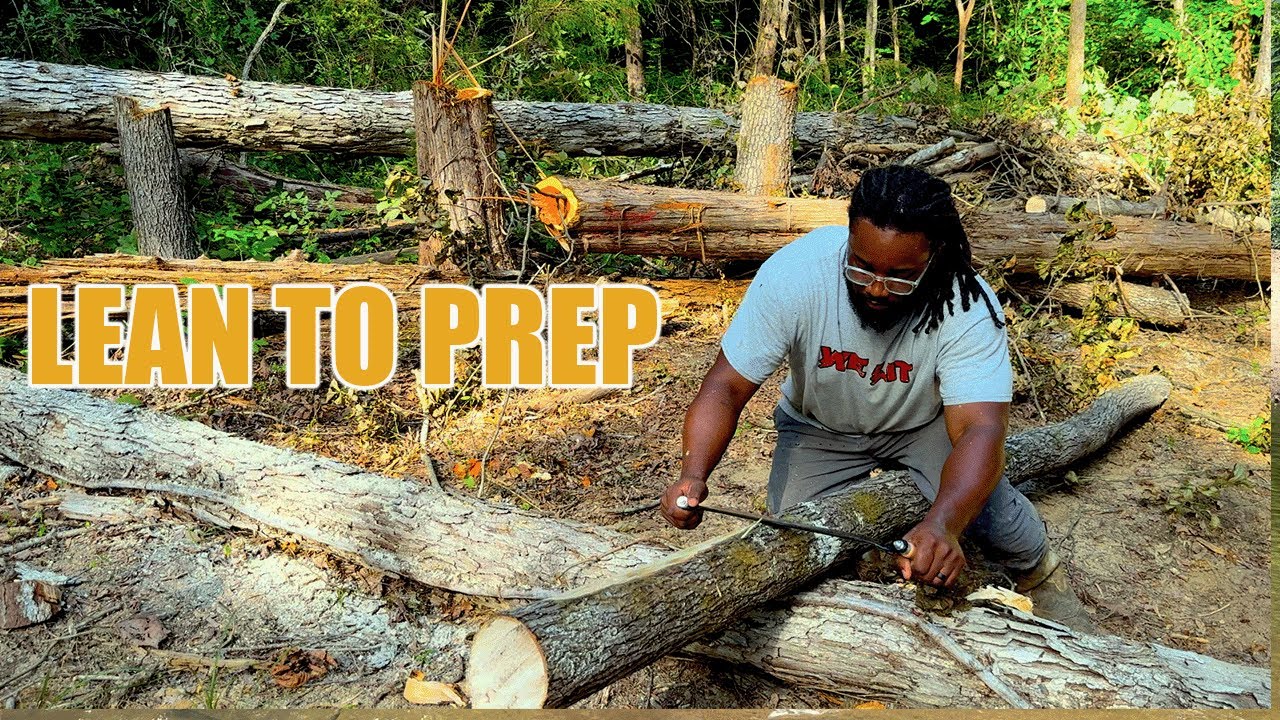 Debarking Logs by Hand – Straight Draw Shave in Action!