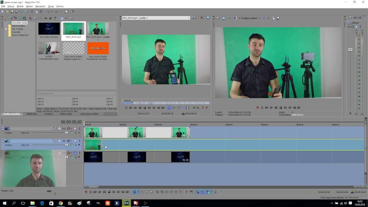 GREEN SCREEN w Sony Vegas Pro 13 Chroma Key - Poradnik Tutorial (How To) PL | ForumWiedzy