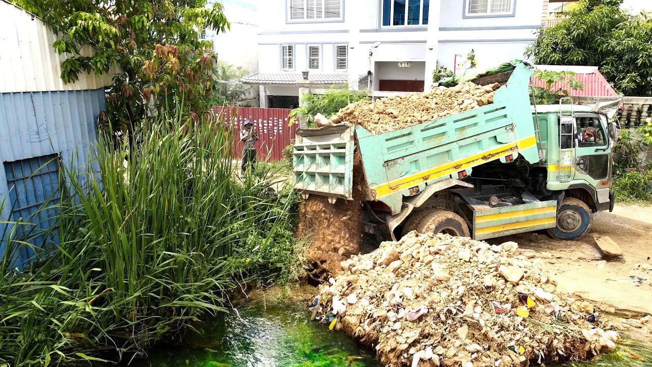 Completed The Awesome Project Pushing Rock TO deleted dirty forest by Bulldozer and Trucks