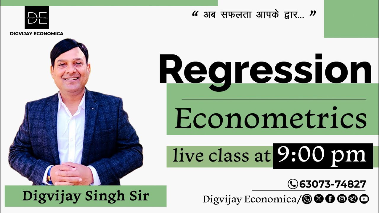 Regression Analysis || ECONOMETRICS || Correlation and Regression || NET JRF ECONOMICS ||