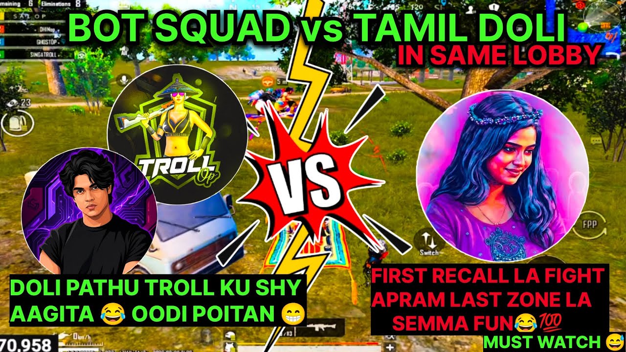 BOT SQUAD VS TAMIL DOLI || IN SAME LOBBY|| SEMMA FUN WITH DOLI 😂 || #madan #madanop #bgmi 