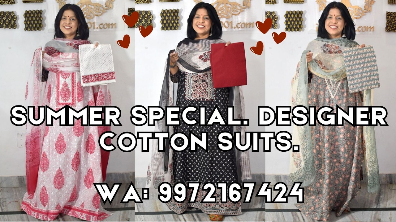 16feb SUMMER SPECIAL.. Designer cotton suits. WA 9972167424 by India1001