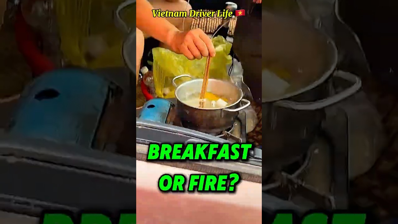 Vietnamese Trucker Cooks Breakfast Inside His Truck &ndash; Dangerous or Genius? |Vietnam Driver Life 🇻🇳