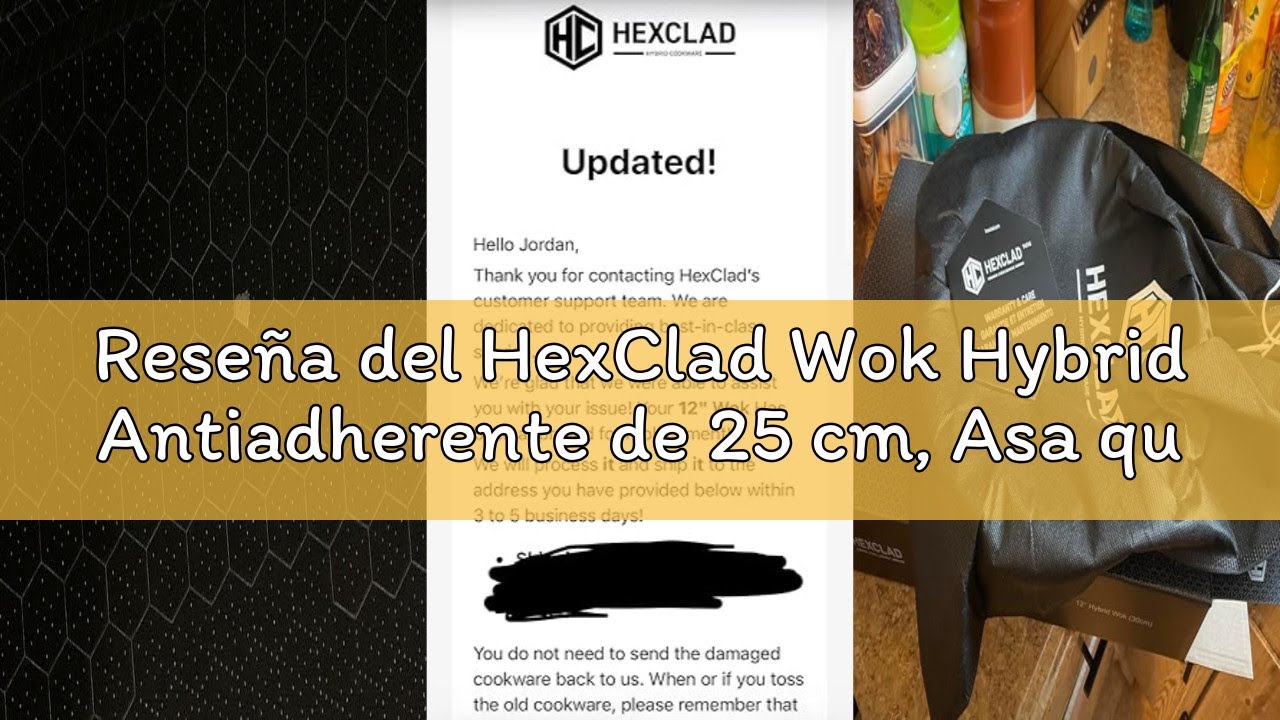 Reseña del HexClad Wok Hybrid Antiadherente de 25 cm, Asa que se Mantiene Fría, Apto para Lavavajill