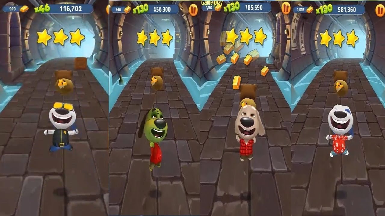 Talking Tom Gold Run -ZOMBIE BEN  vs BEN  vs Deputy Hank vs HAWAIIAN HANK- Catch the Raccoon