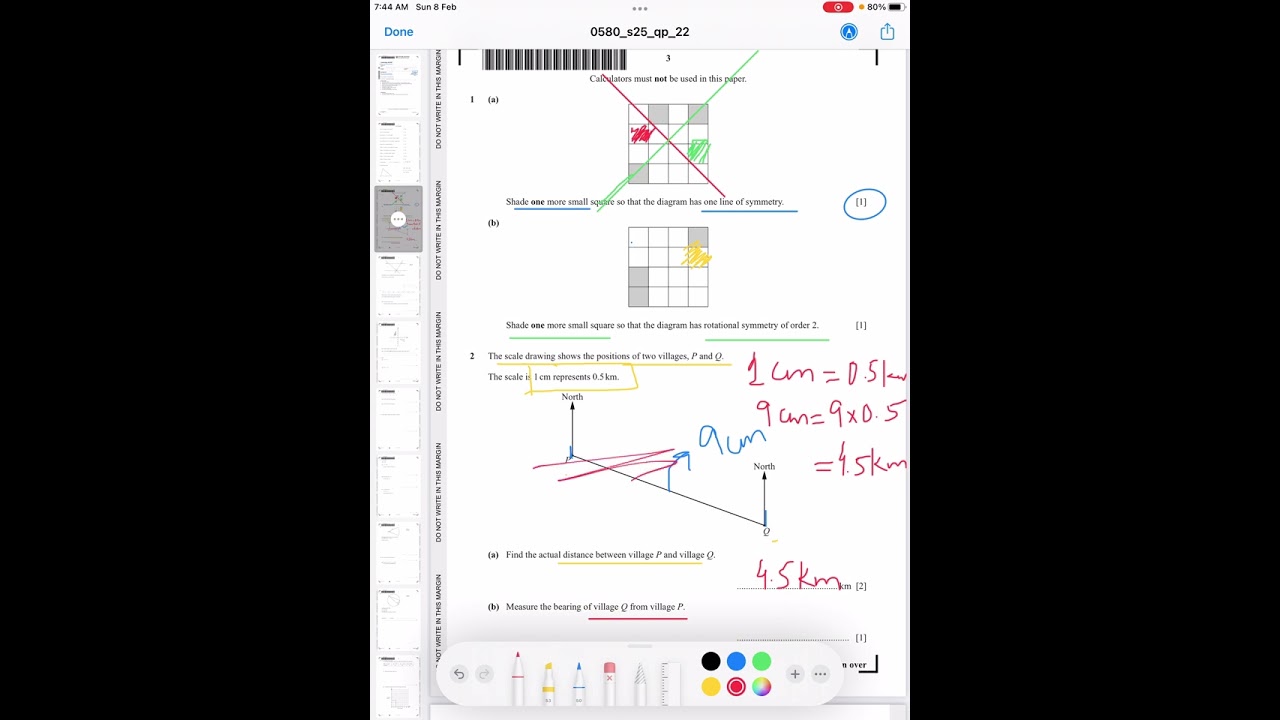 IGCSE Mathematics Non-calculator(extended) Paper 0580/22-CIE-May/June 2025 solutions of question 1-3