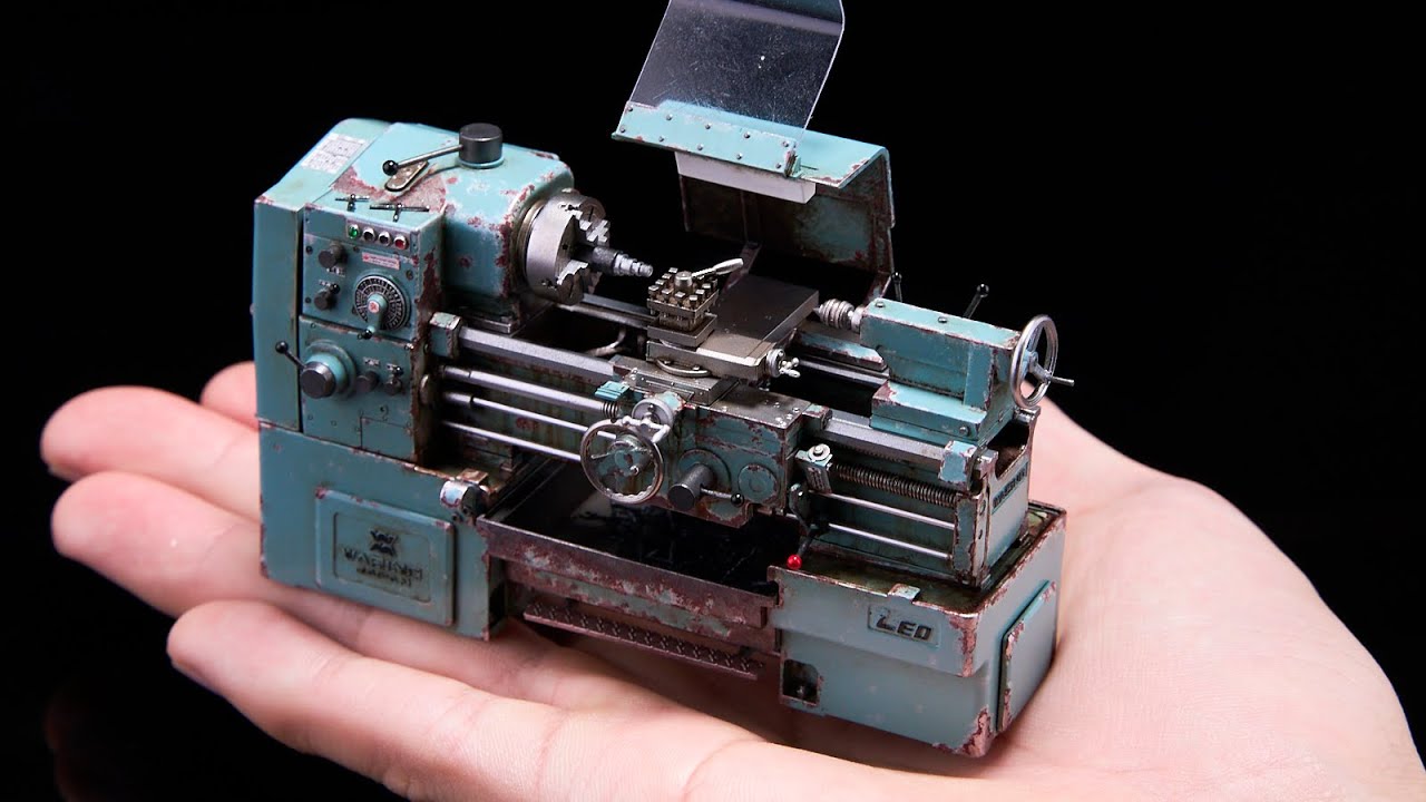 【ミニチュア】手のひらサイズの汎用旋盤を作ってみた【1/24scale】