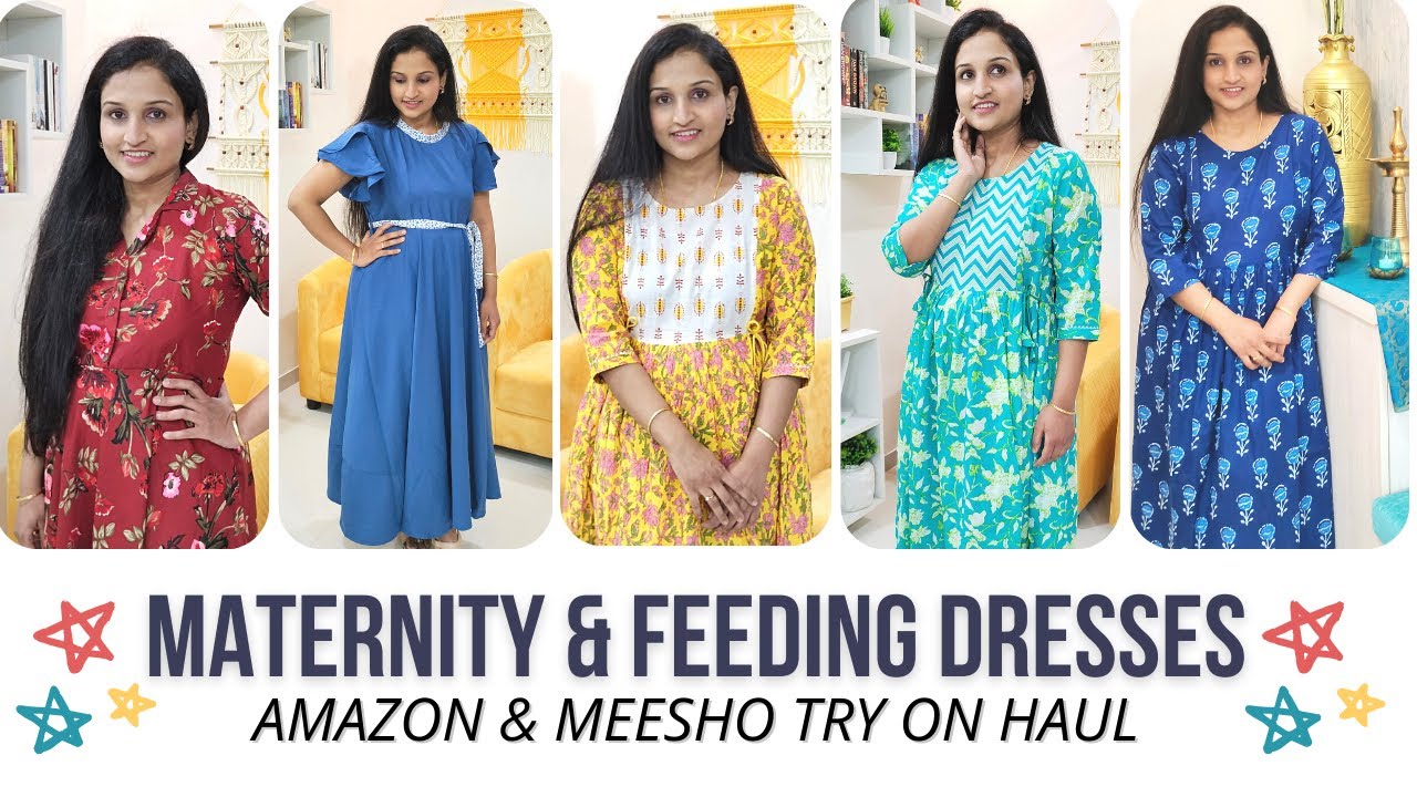 MATERNITY & FEEDING DRESSES HAUL /MEESHO under Rs.500 /AMAZON under Rs.1000/#meeshohaul #amazonfinds