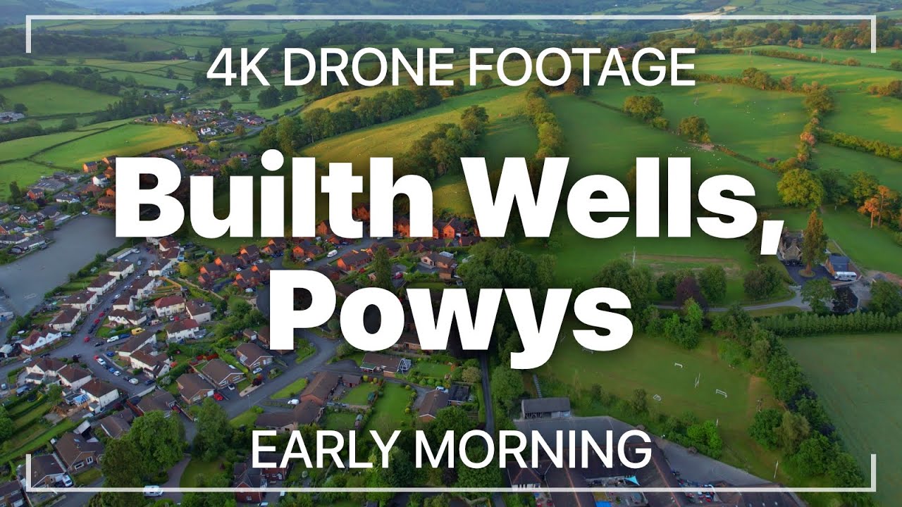4K Drone Footage - Early Morning in Builth Wells, Powys 🇬🇧🏴󠁧󠁢󠁷󠁬󠁳󠁿