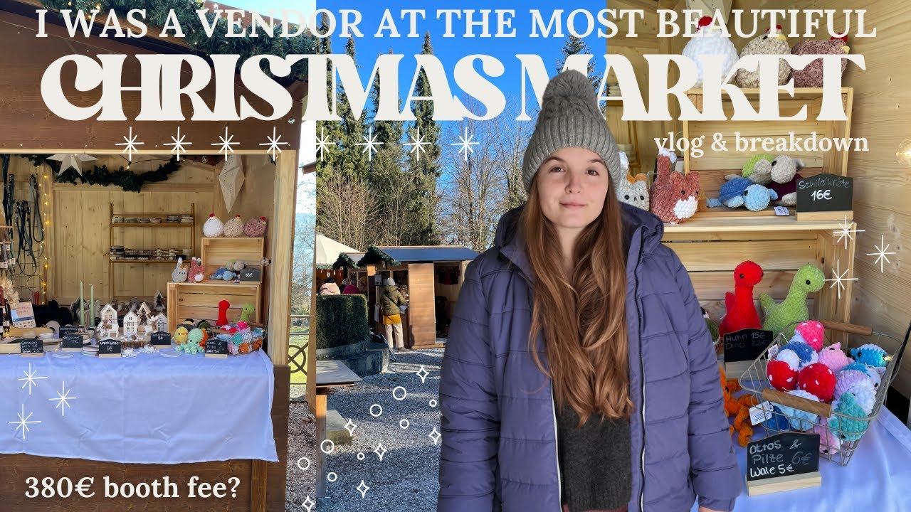 Crochet Market Vlog ❄️🧸// craft fair vlog, small business owner, vendor booth setup🎄holiday market