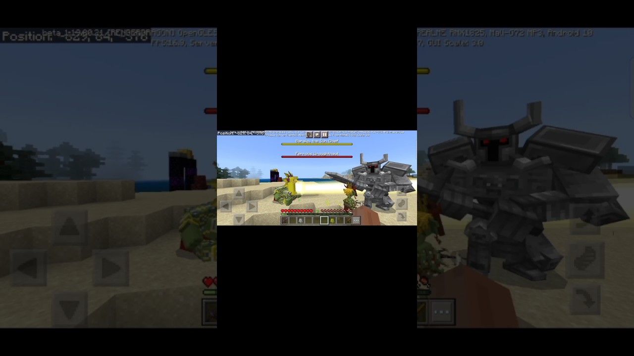 Minecraft Iron Knight .Vs. Sun Chief.| #minecraftshorts #minecraftfight #mowziesmobs #1PlAyEr
