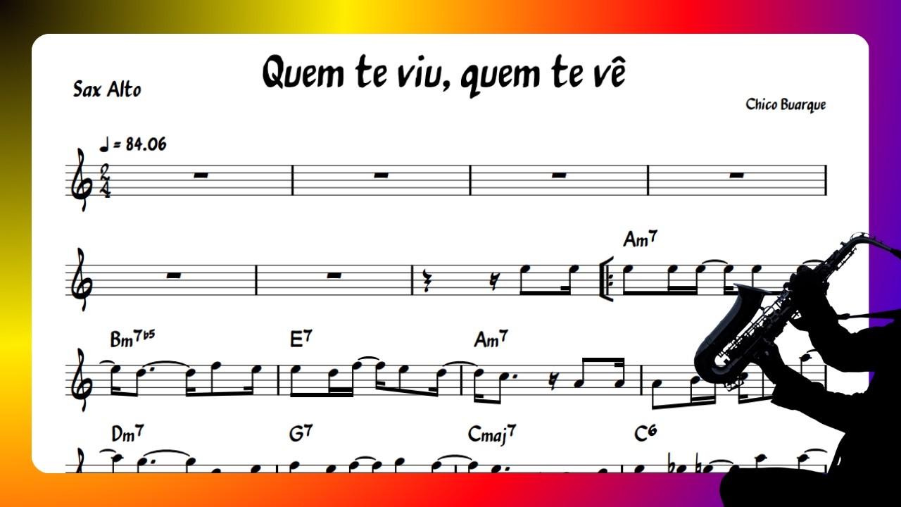 Quem te viu, quem te vê BOSSA NOVA | Partitura SAX ALTO (Eb)