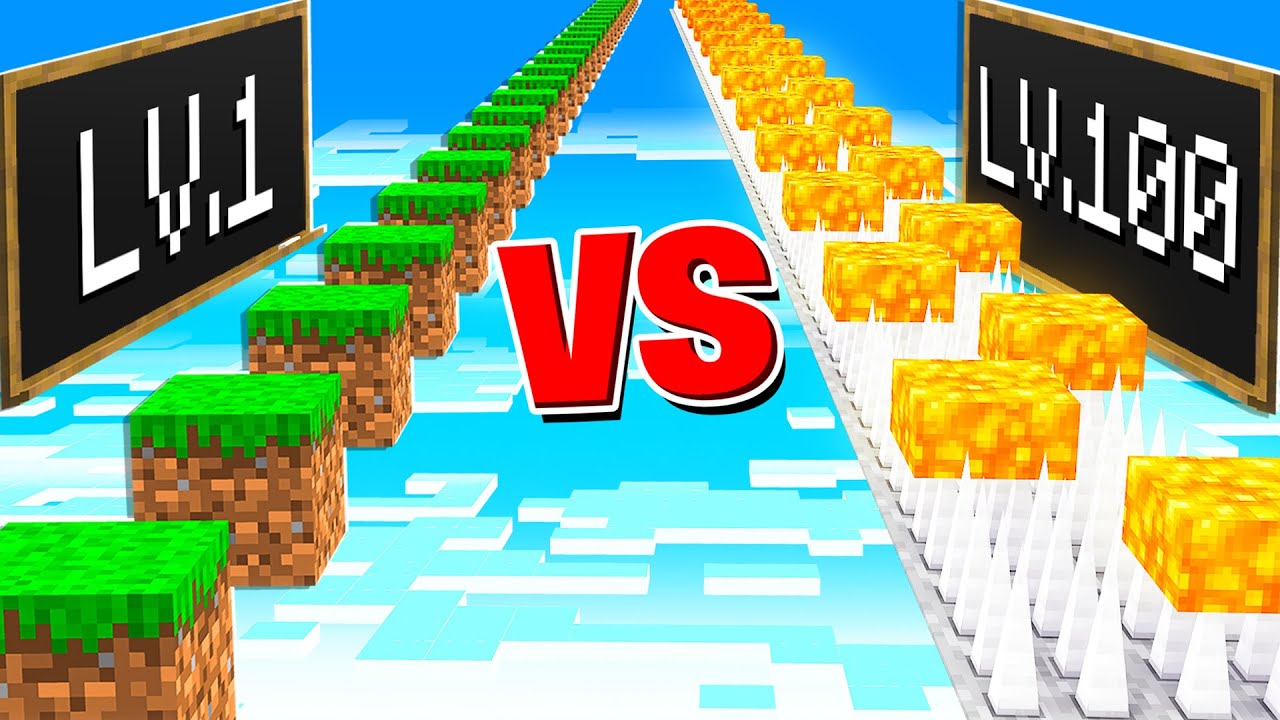 I Survived 100 Levels of Noob vs Pro Parkour!