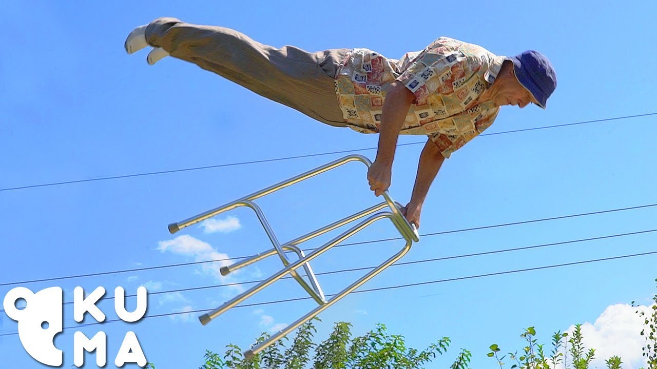 The Secret to Staying Young - Old Man Trampoline Tricks 👴🏻