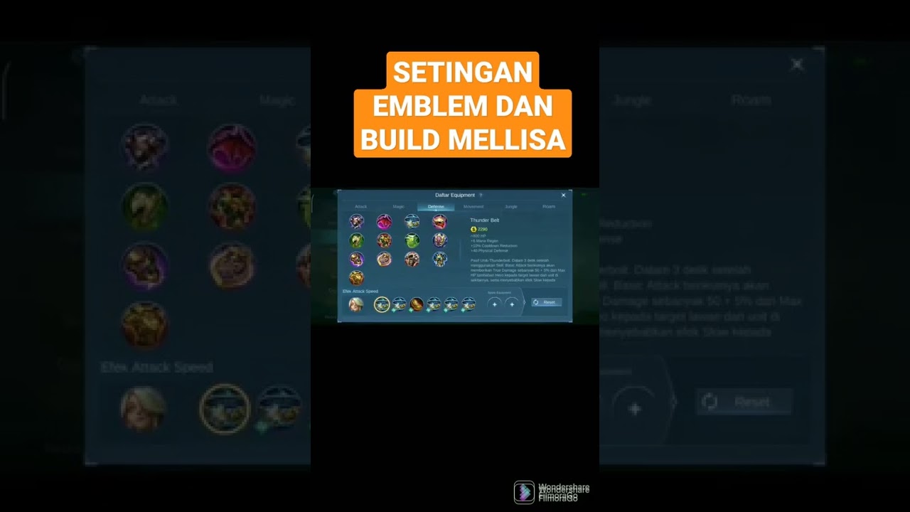 SETINGAN EMBLEM DAN BUILD MELISA TERSAKIT 2023 MOBILE LEGENDS