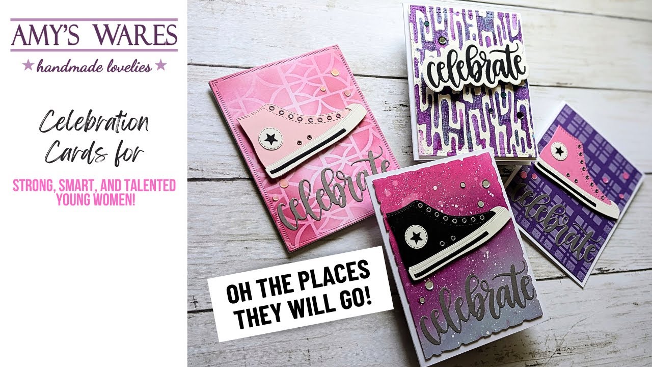 Cards to celebrate STRONG, SMART, CHICAS! Card batching for teens! Custom Grad Celebration Cards!