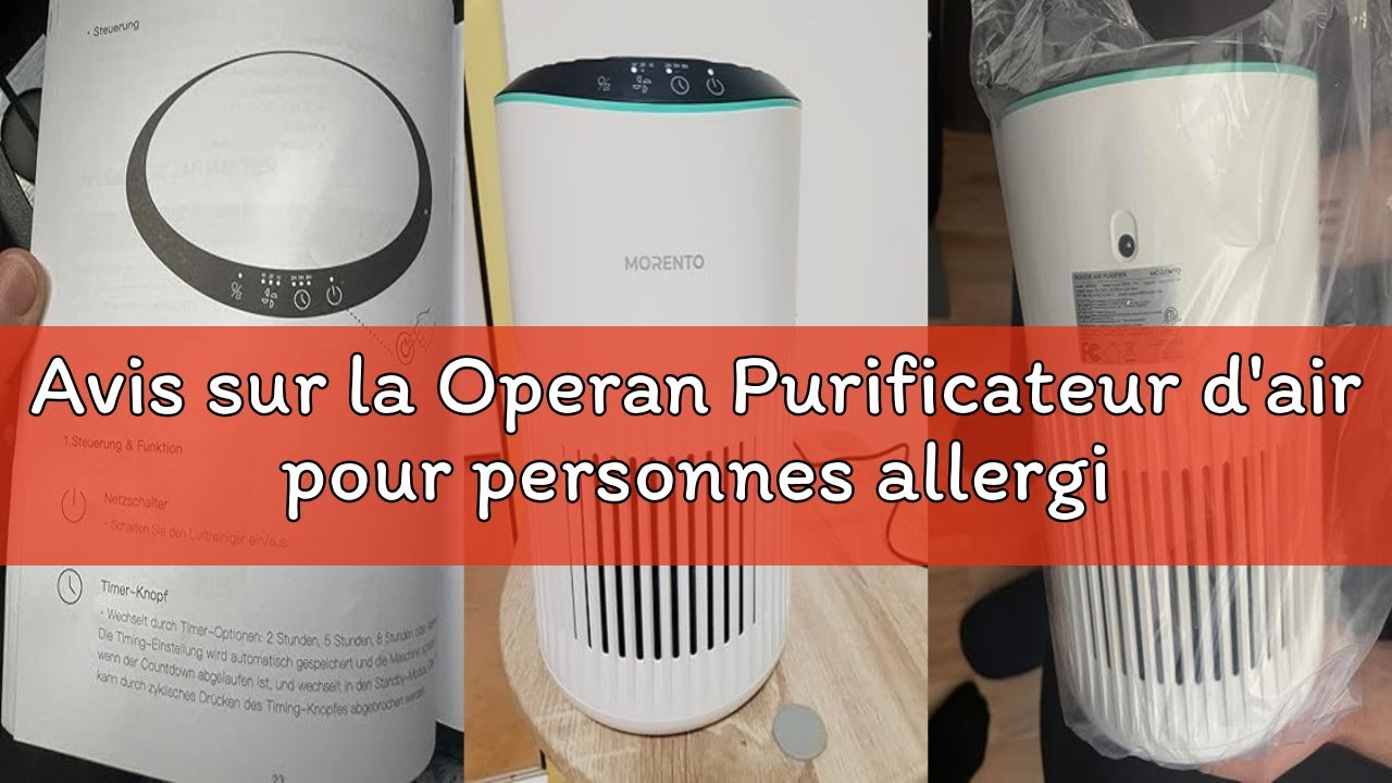 Avis sur la Operan Purificateur d'air pour personnes allergiques, purificateur d'air pour fumée, pel