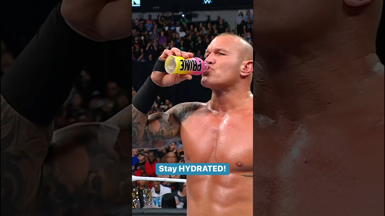Randy Orton Drinks PRIME Hydration and pours over KSI at WWE 