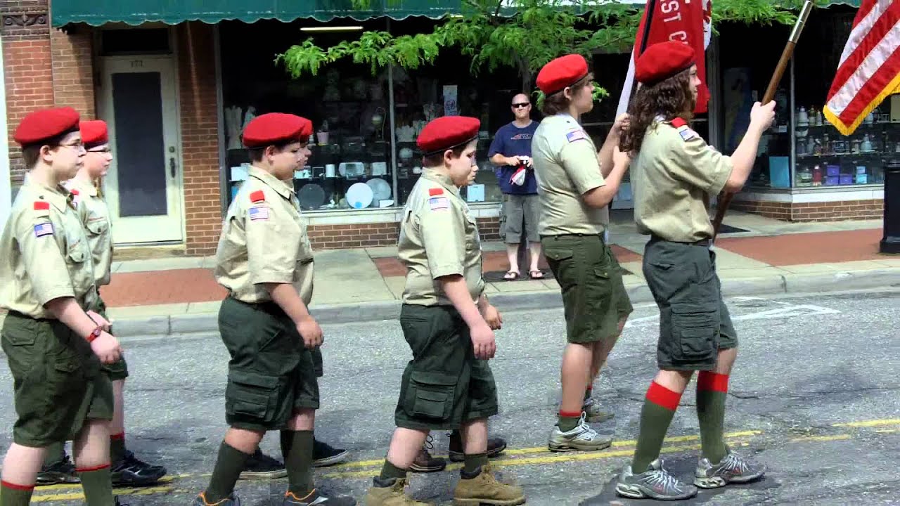 Matt marching with the Boy Scouts