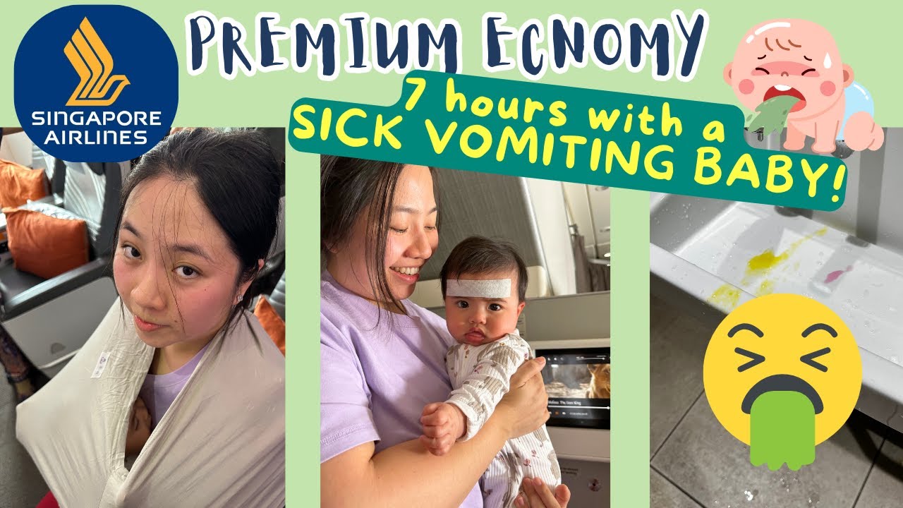 Летим с больным ребенком🤢 на самолете Singapore Airlines Premium Economy A380! Все пошло не так😩
