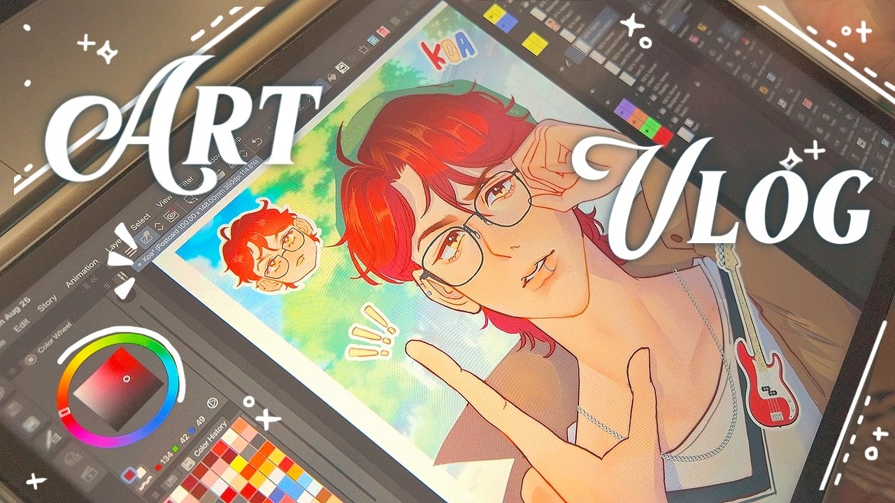 Art Vlog ☆ﾟ.*･｡  draw with me , webtoon, slice of life
