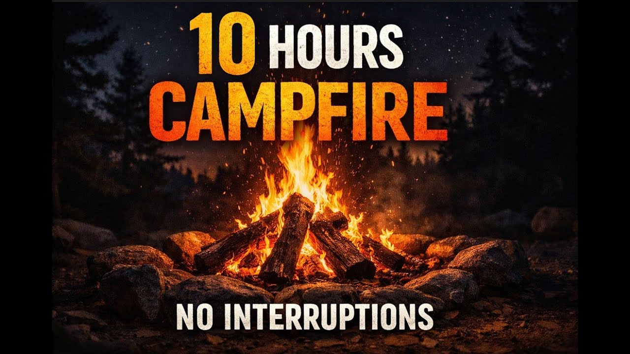 10 Hours Campfire for Deep Sleep | No Interruptions