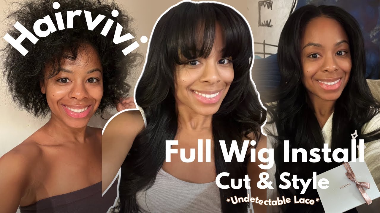 My New Favorite Glueless Wig? HAIRVIVI Transformation | Unboxing + Install, Bangs Cut & Layers Style