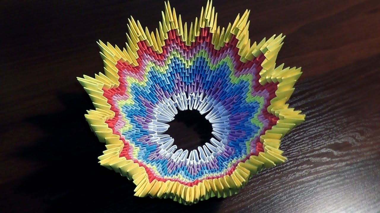 How to make a paper vase (basket) 3D origami tutorial (instruction)
