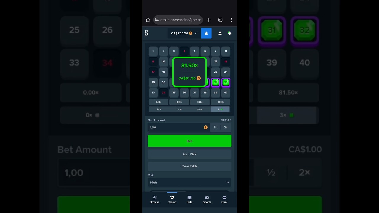 Keno Low balance BIG win 81.5x