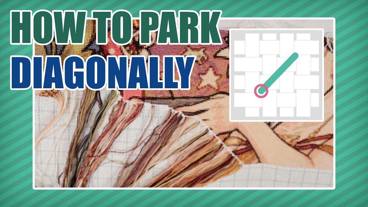 How to do the diagonal parking way of stitching fullcoverage cross stitch | Flosstube 81