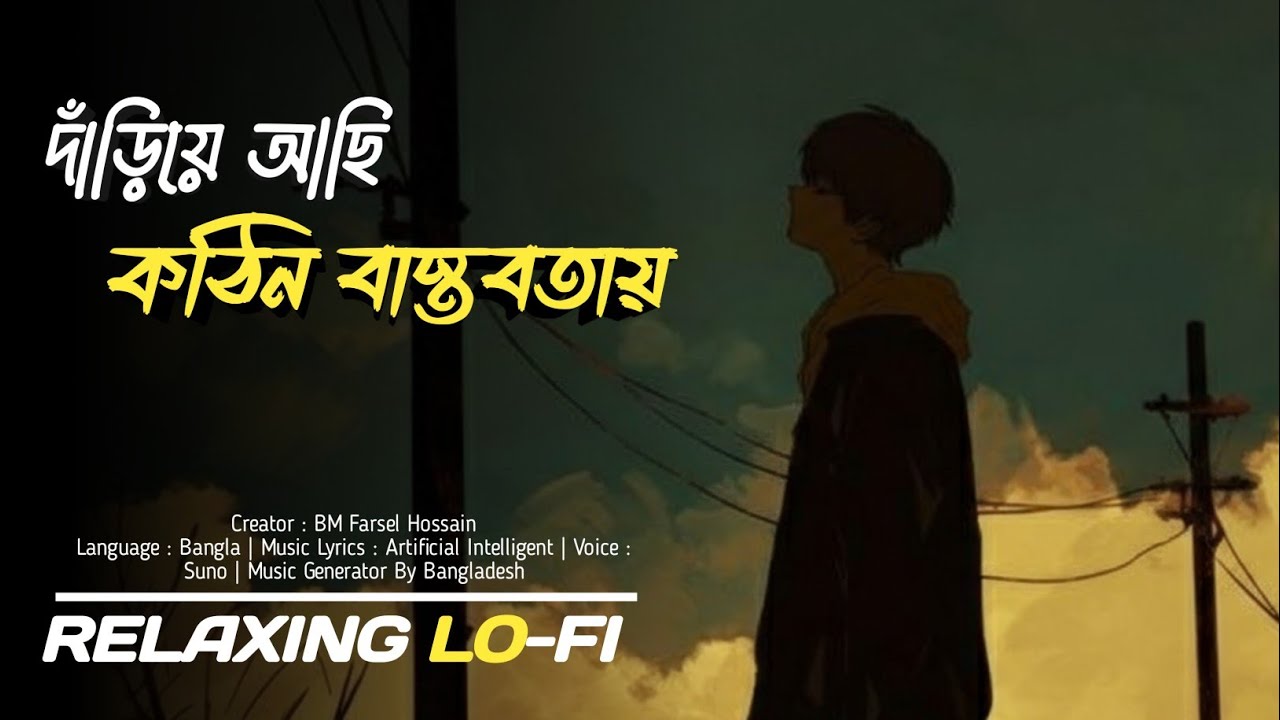দাঁড়িয়ে আছি কঠিন বাস্তবতায় | Gaan Bangla | Emotional Gan Bangla | Sad Bangla Song