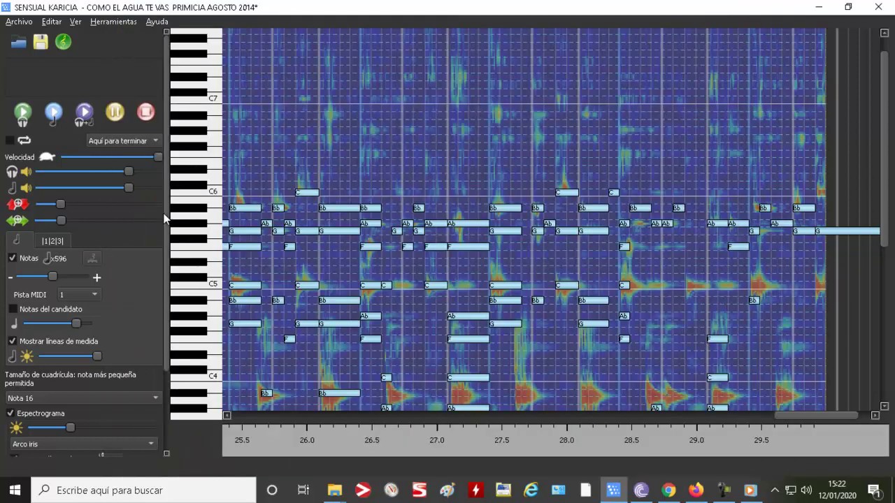 AnthemScore software  para  transcripción Convierte mp3, wav y otros formatos de audio en partituras