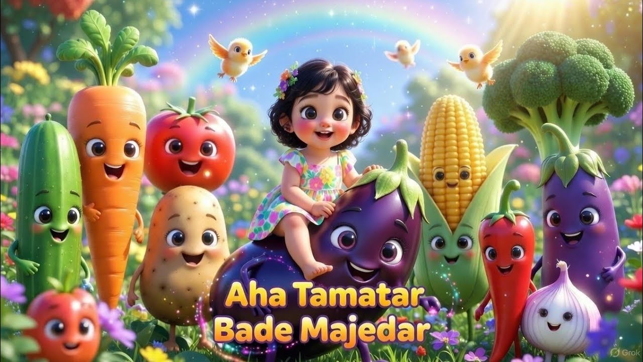 “जादुई बोलती सब्ज़ियाँ 🌈 | Amulya की प्यारी Veggie दुनिया 🥕🐥”