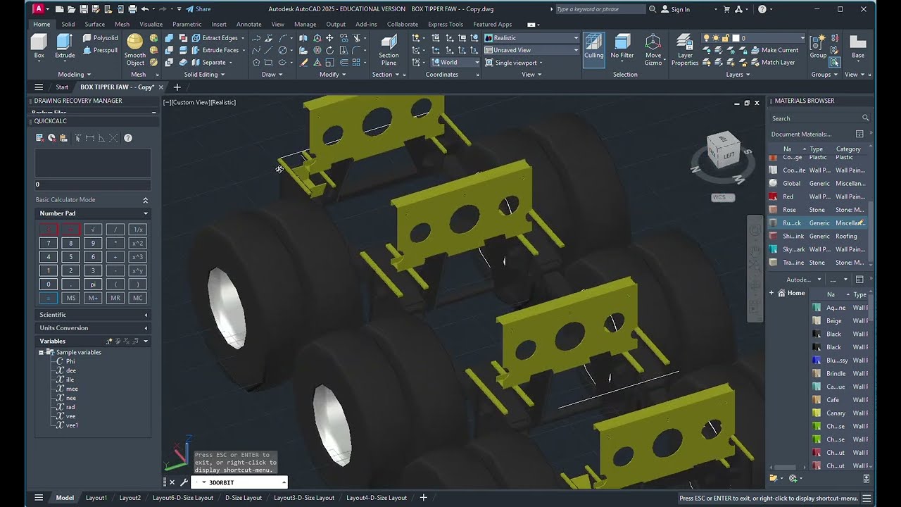 AutoCAD Tipping Trailer 3D Drafting | Professional Engineering Drawing