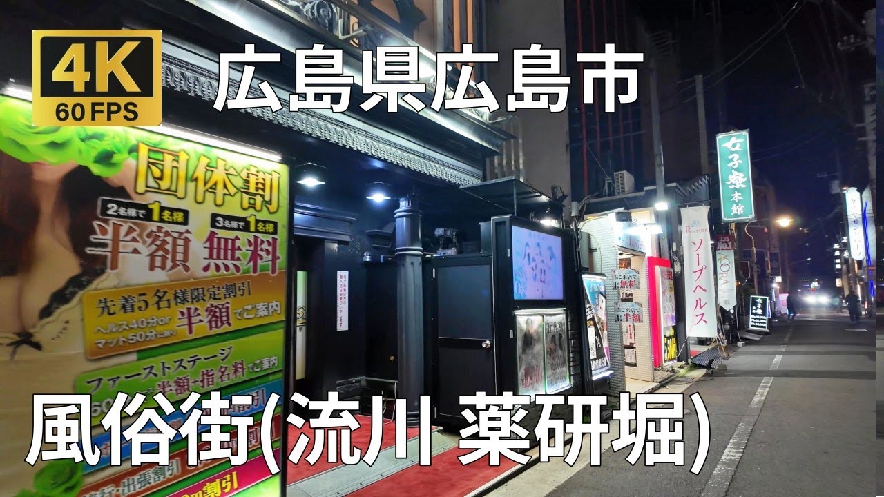 広島市の風俗街流川・薬研堀通りのまちなみ（広島県広島市）