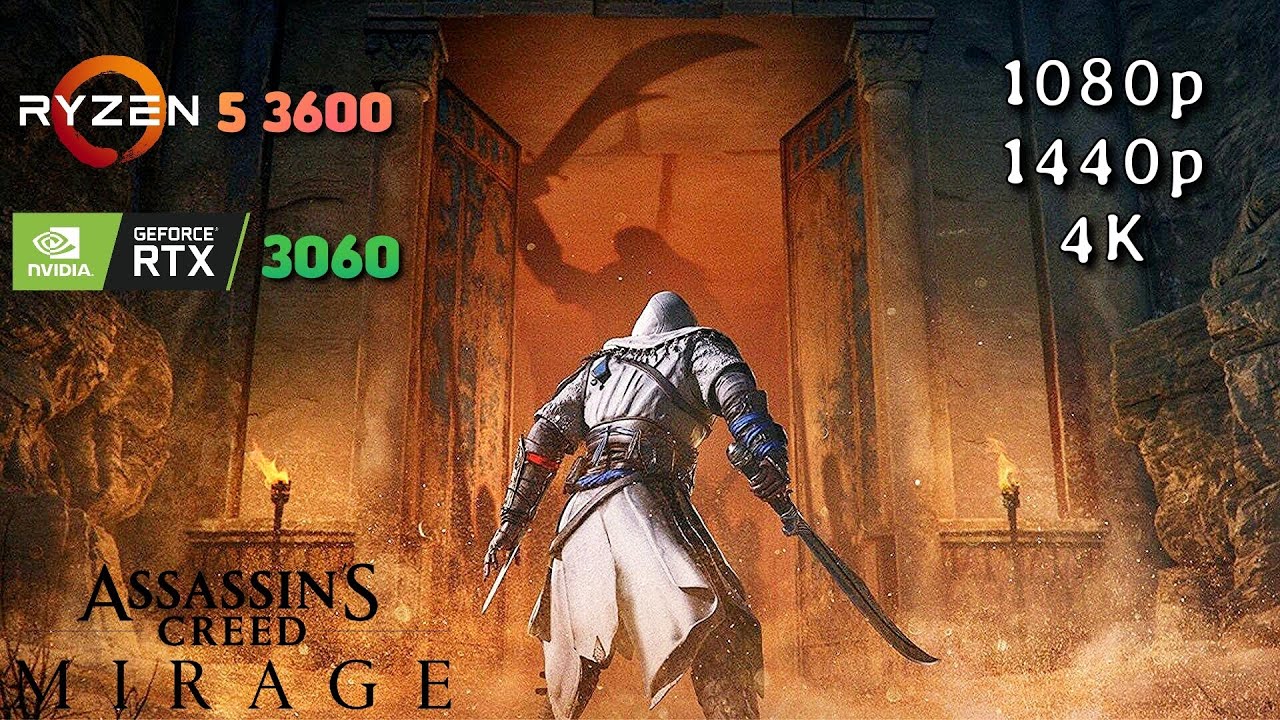 Assassin's Creed Mirage | RTX 3060 | RYZEN 5 3600 | Gameplay Benchmark | 1080p/1440p/4K